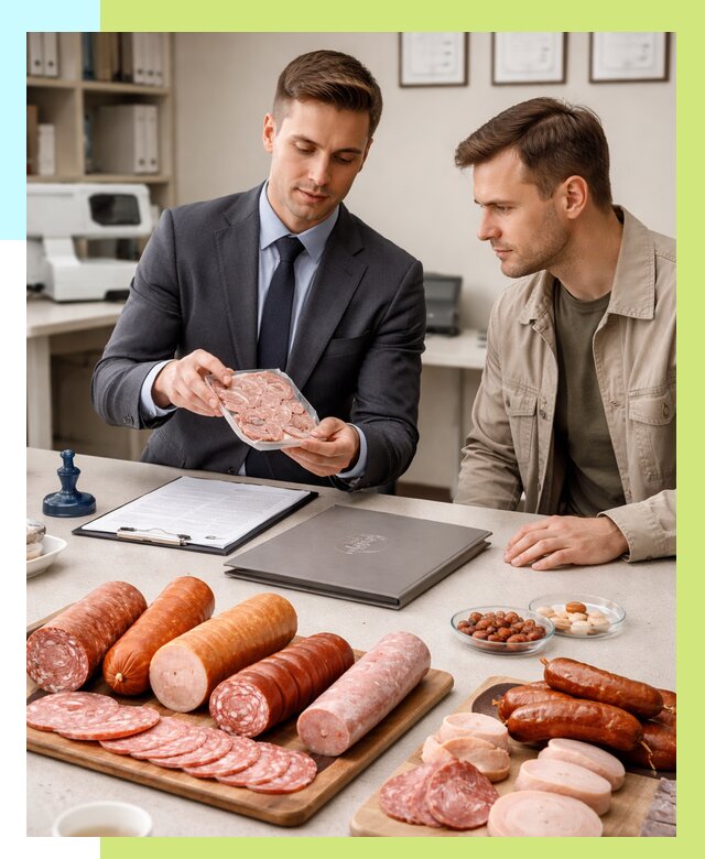 Сертификация колбасных изделий в Кстове от 7638 р. | Алешин-Ксв