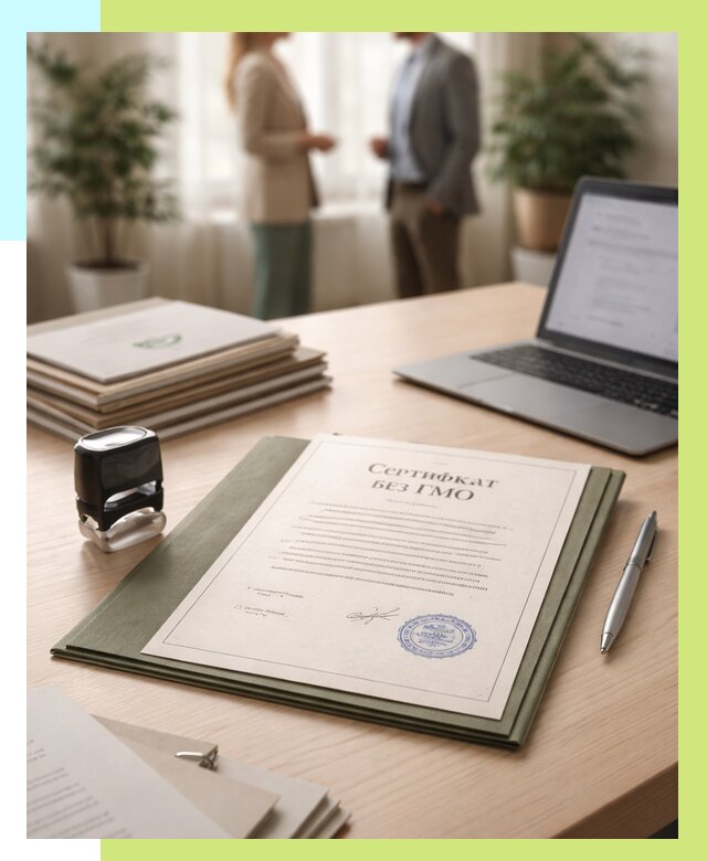 Сертификат без ГМО в Кстове от 7638 р. оформить срочно Алешин-Ксв